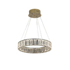 Premium LED Crystal Ring Chandelier in Stainless Steel