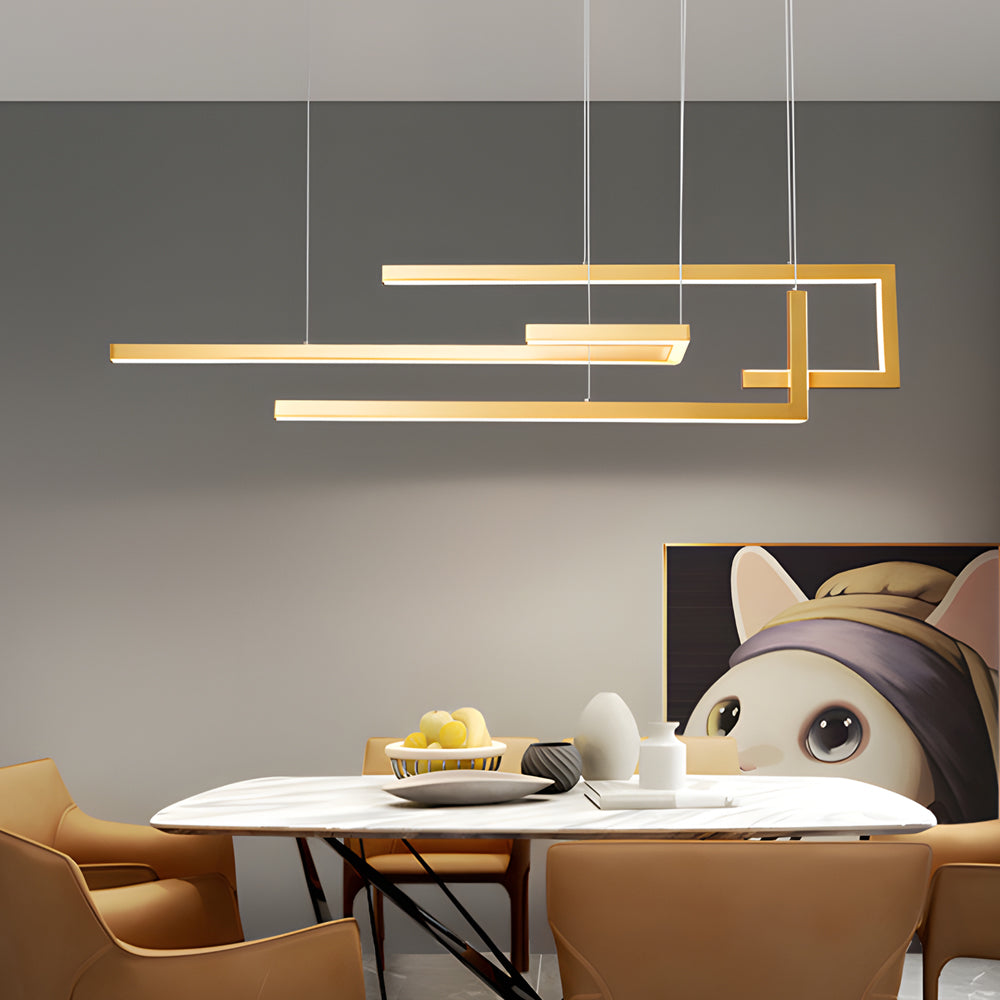 Contemporary Linear LED Ceiling Chandelier