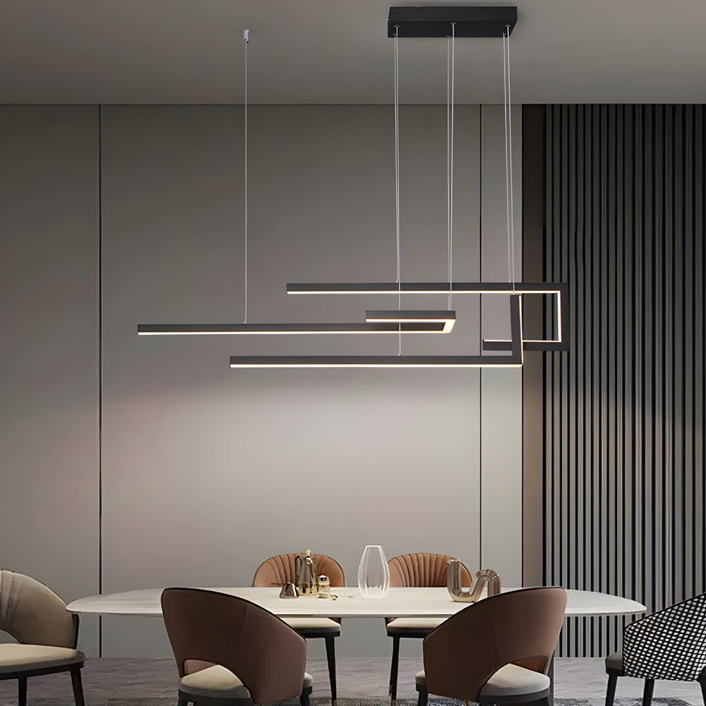 Contemporary Linear LED Ceiling Chandelier