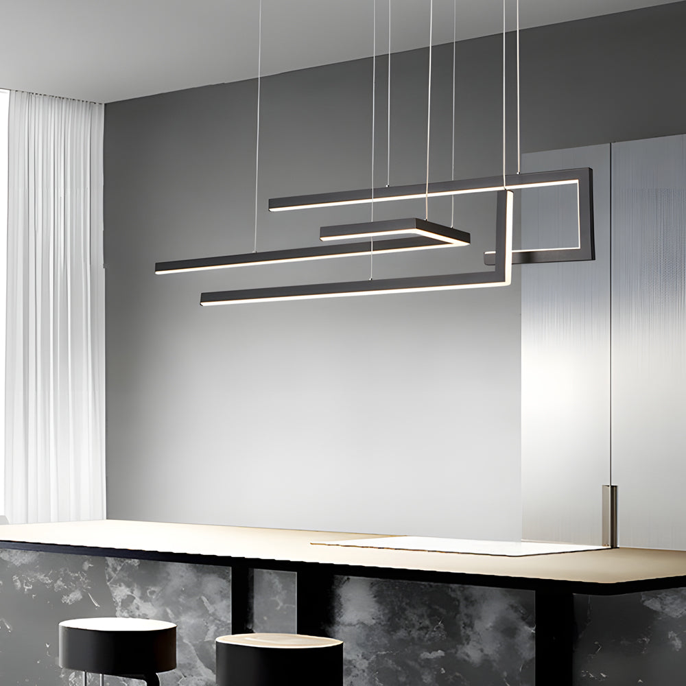 Contemporary Linear LED Ceiling Chandelier