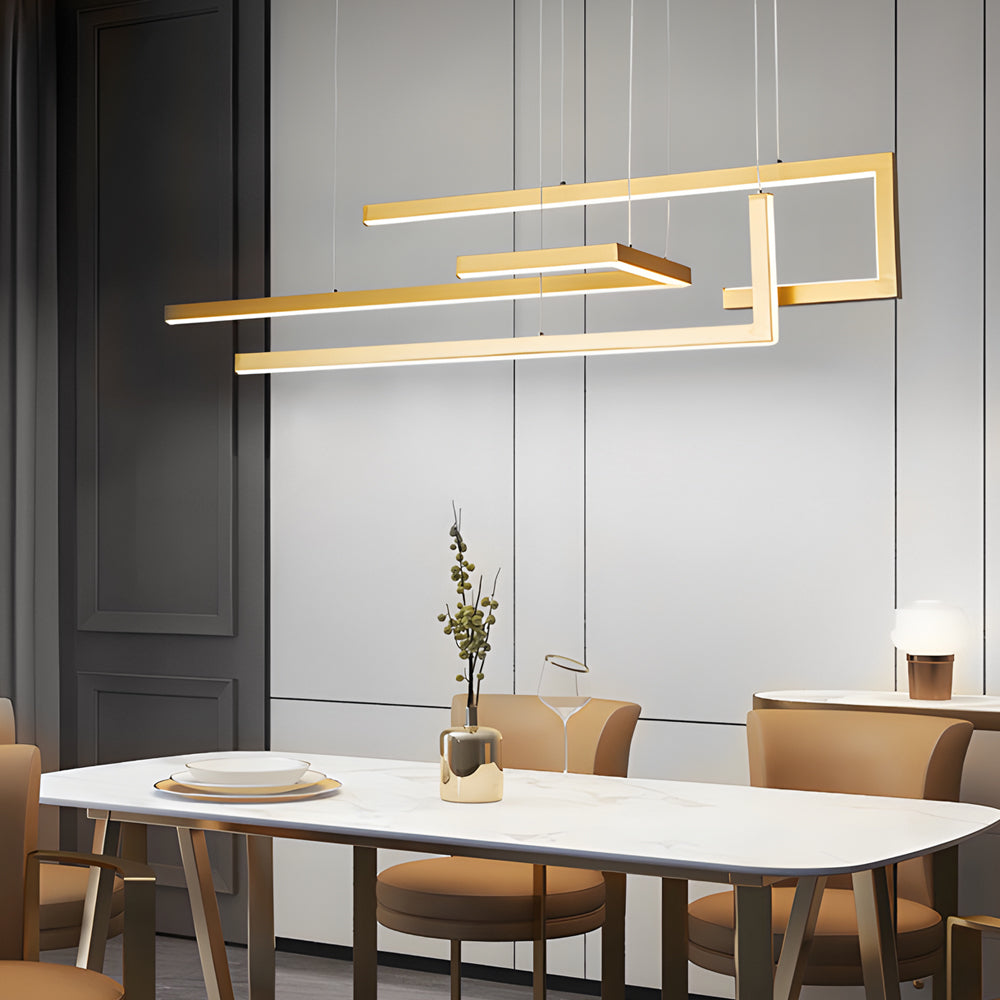 Contemporary Linear LED Ceiling Chandelier