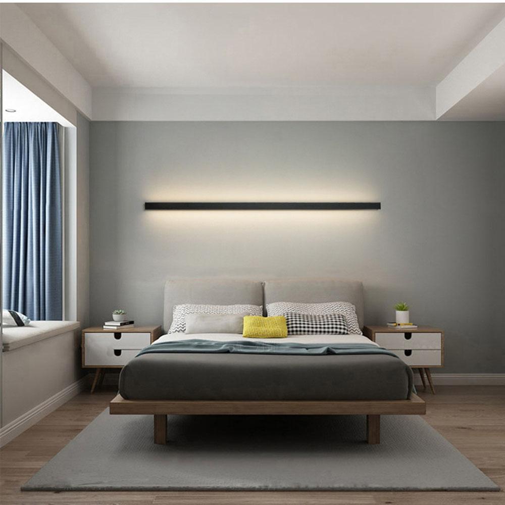 Minimalist Black LED Linear Outdoor Wall Sconce
