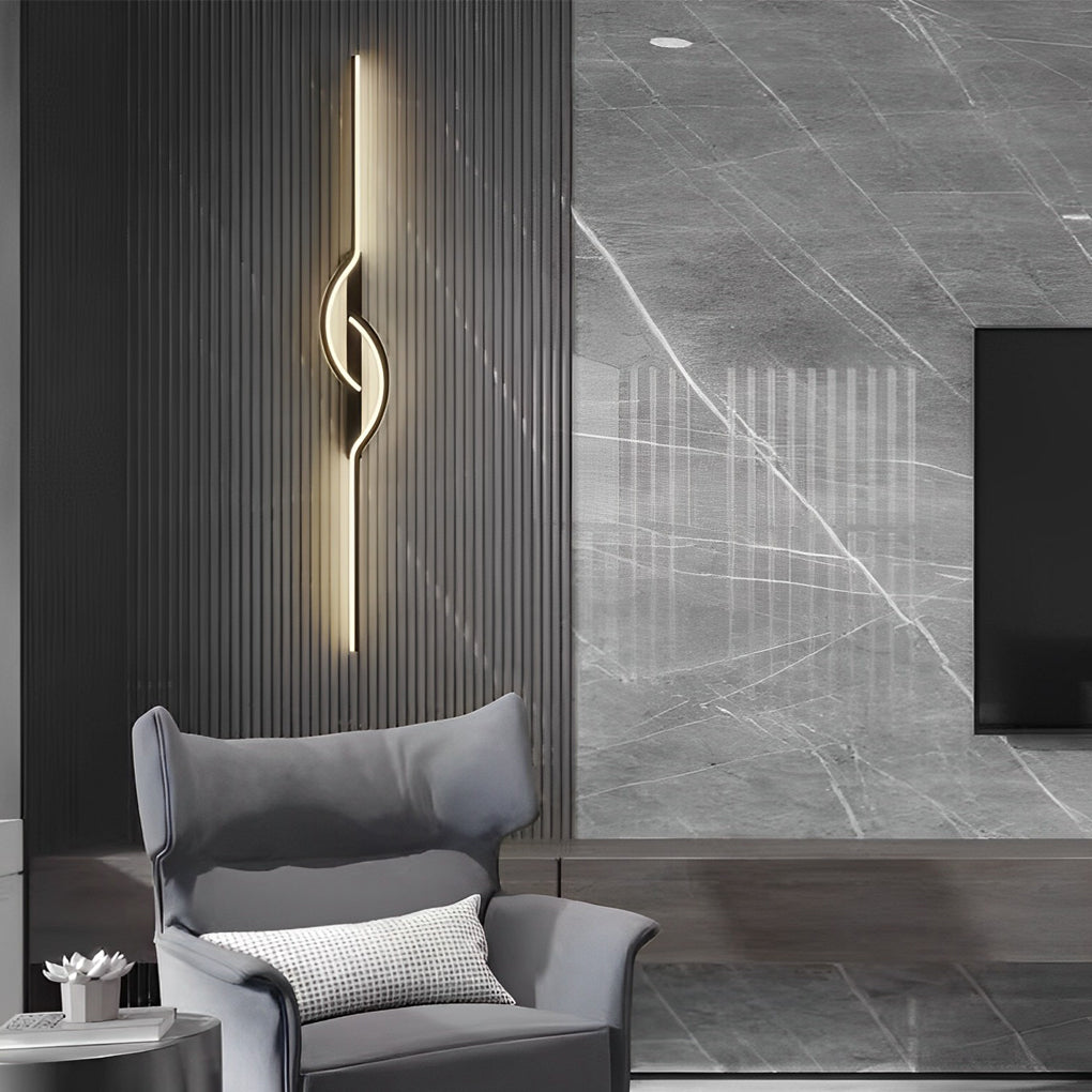Contemporary Black Aluminum Linear Wall Sconce