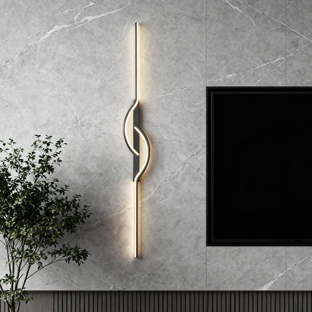 Contemporary Black Aluminum Linear Wall Sconce