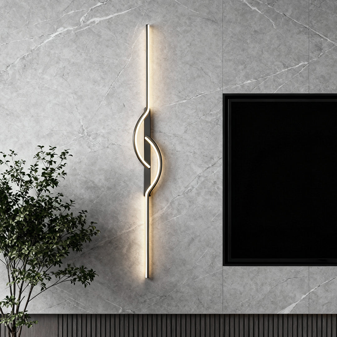 Contemporary Black Aluminum Linear Wall Sconce