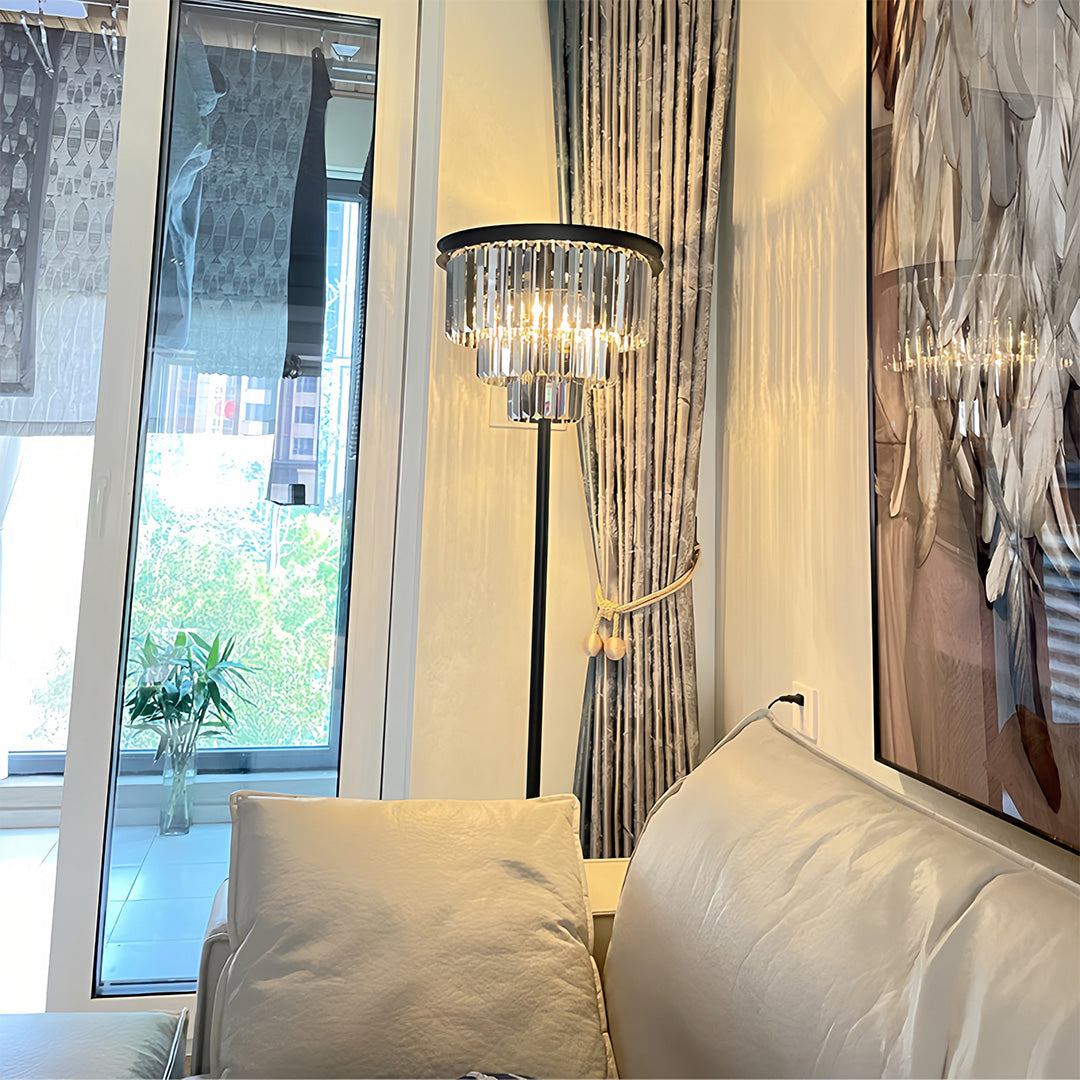 Luxury Crystal Floor Lamp - Glamorous American Design