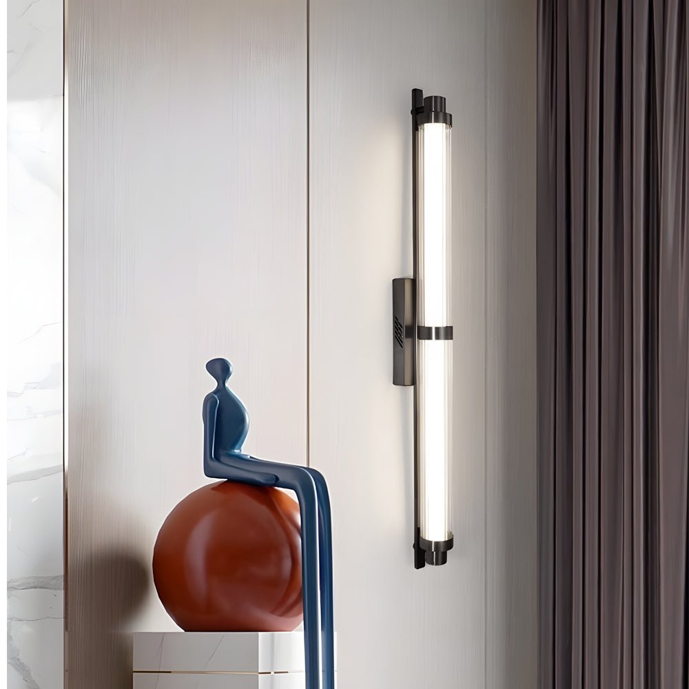 Premium Acrylic Tube LED Wall Sconce - Modern Metallic Design, 27.55''/35.43''