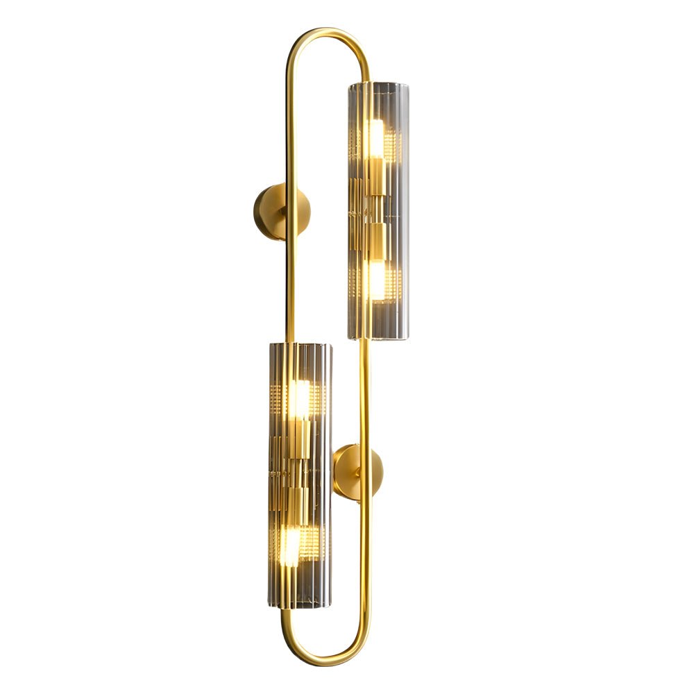 Elegant 4-Light Oval Brass Wall Sconce with Clear Glass Shade