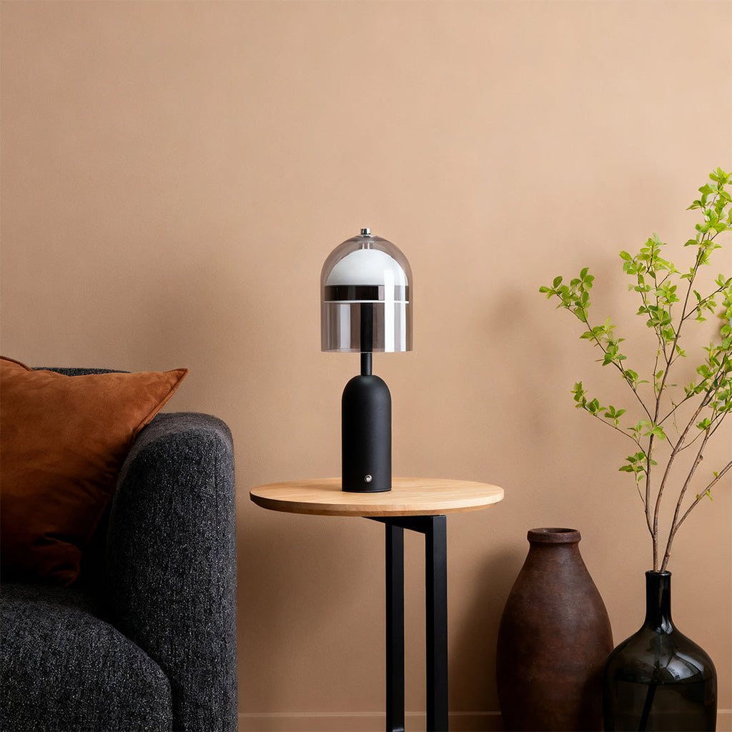 Minimalist Italian Glass Shade Table Lamp - Elegant Ambient Lighting