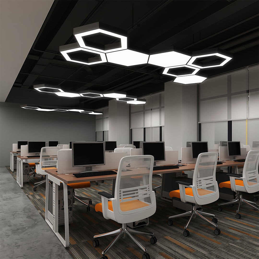 LED Hexagonal Geometric Chandelier - Modern Ceiling Light