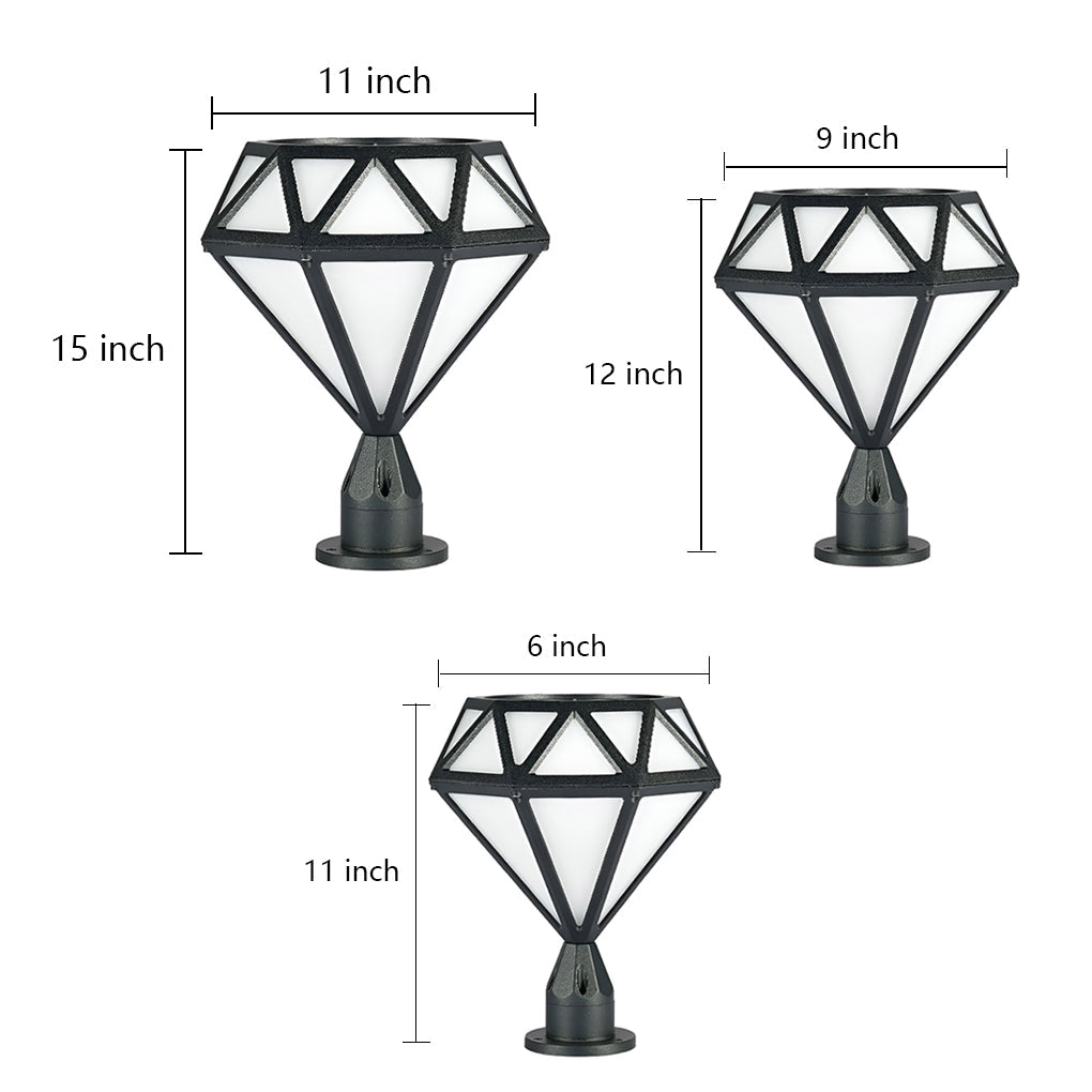 Premium Diamond-Shaped LED Waterproof Outdoor Pillar Lights