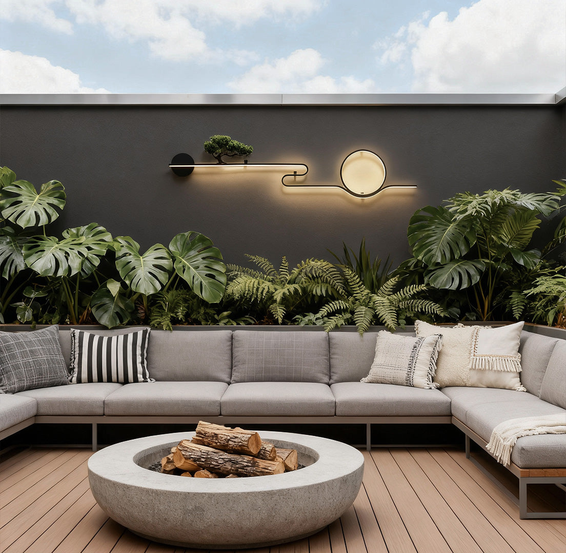 Premium Retro LED Outdoor Wall Sconce - Waterproof Tree Landscape Design