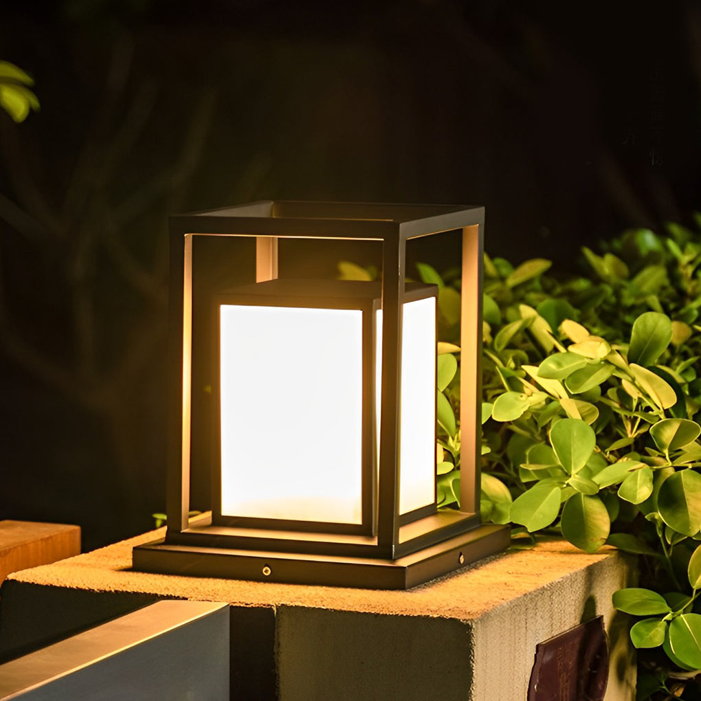 Modern Waterproof LED Black Outdoor Wall Pillar Light