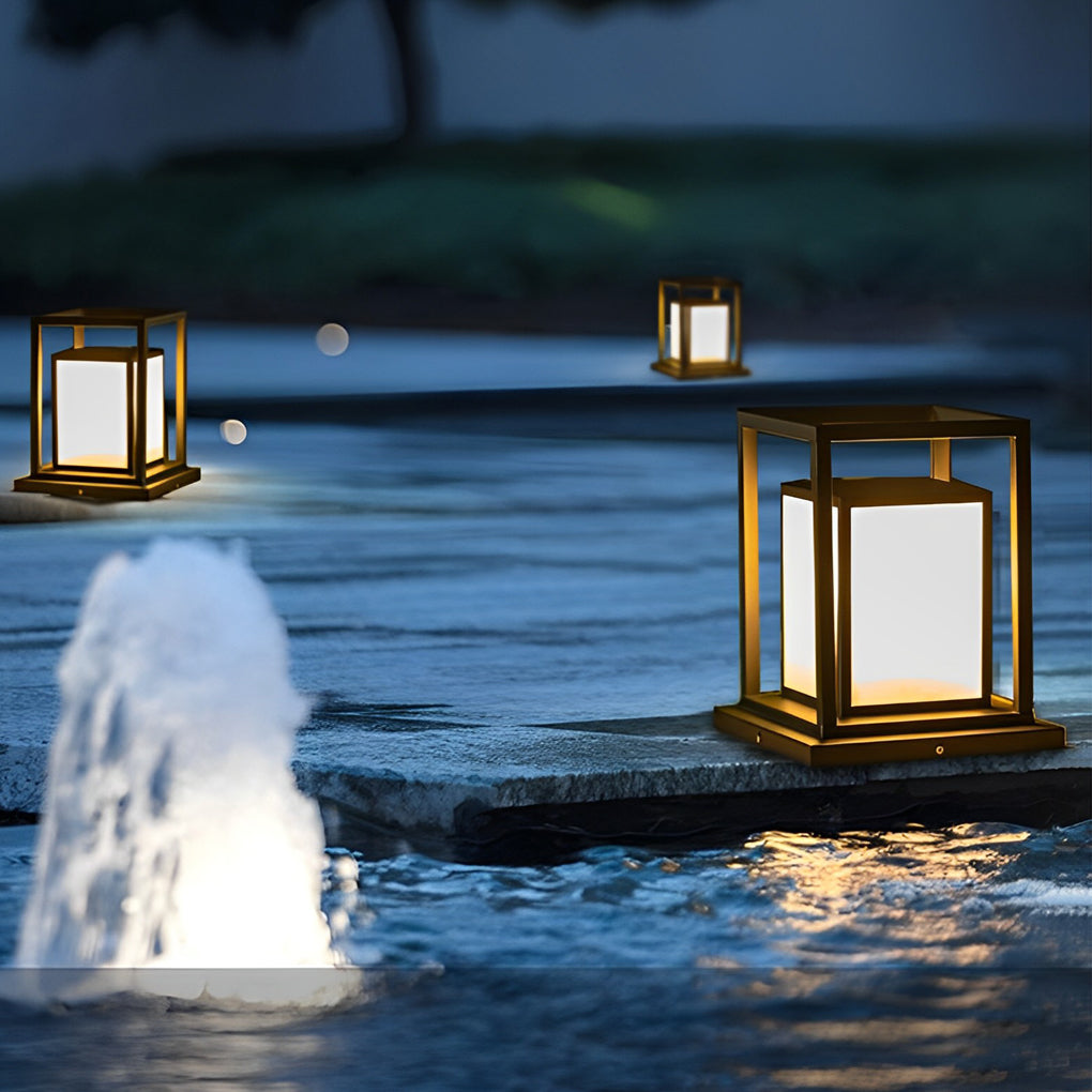 Modern Waterproof LED Black Outdoor Wall Pillar Light