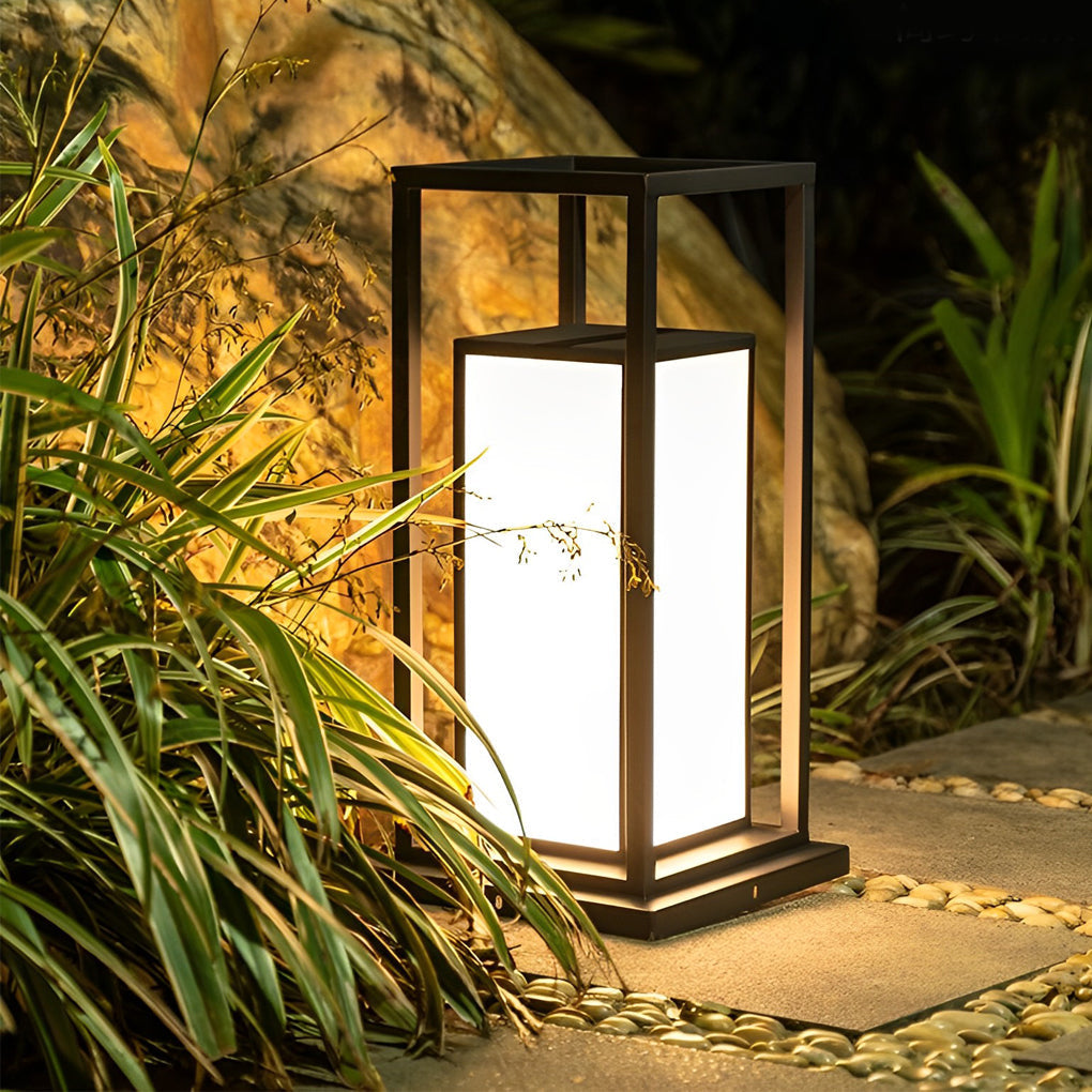 Modern Waterproof LED Black Outdoor Wall Pillar Light