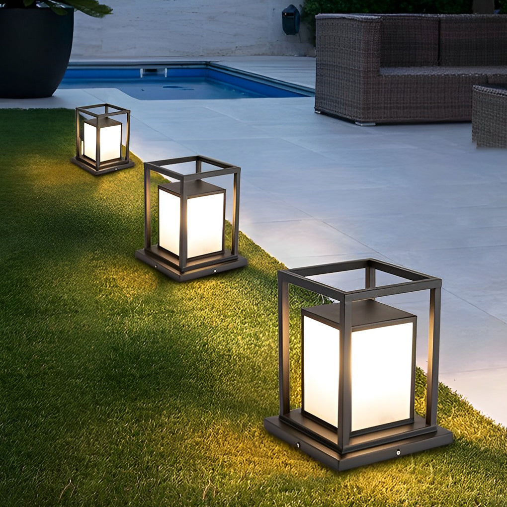 Modern Waterproof LED Black Outdoor Wall Pillar Light