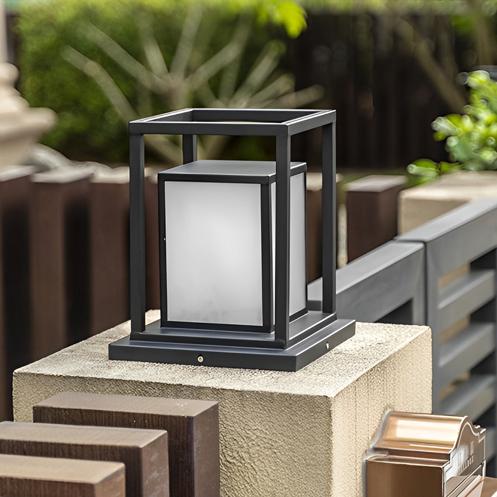 Modern Waterproof LED Black Outdoor Wall Pillar Light