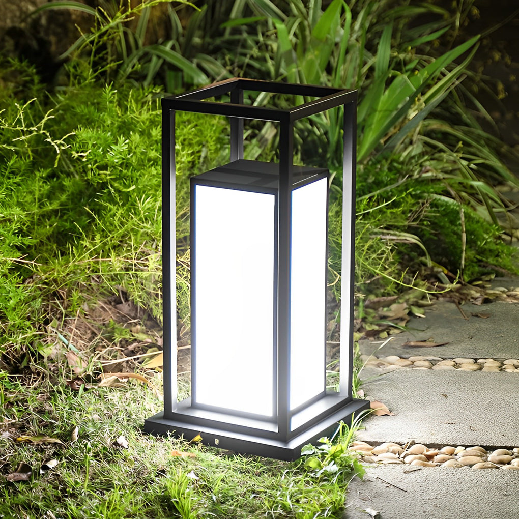 Modern Waterproof LED Black Outdoor Wall Pillar Light
