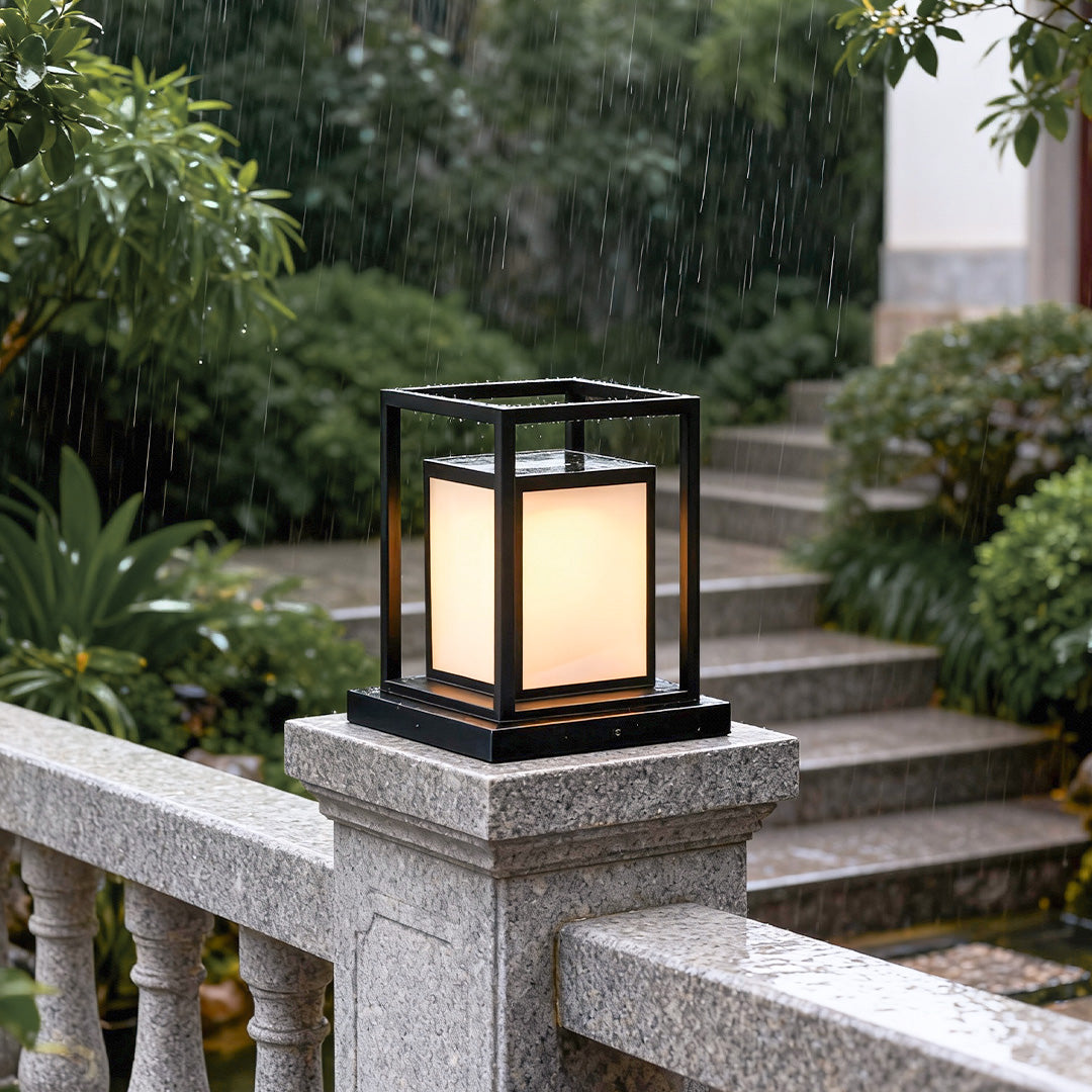 Modern Waterproof LED Black Outdoor Wall Pillar Light