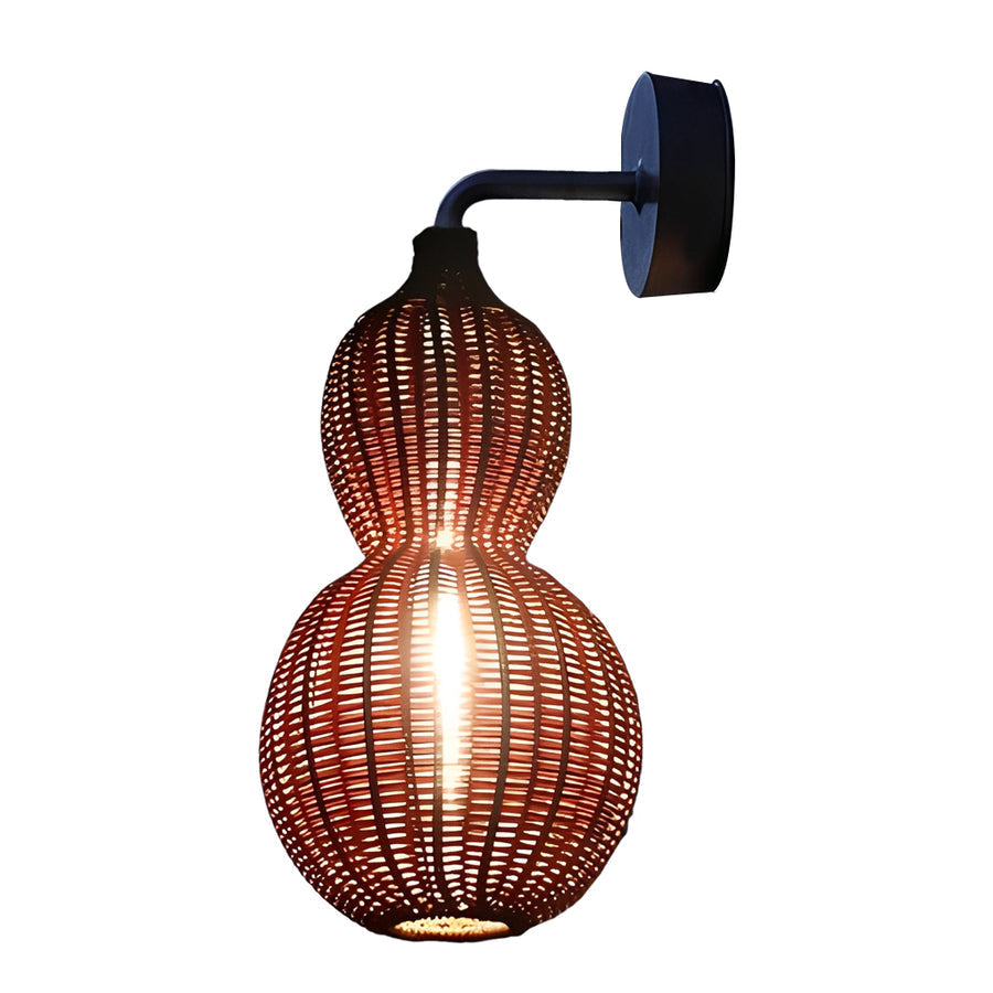 Premium Woven Rattan Gourd Pendant Light