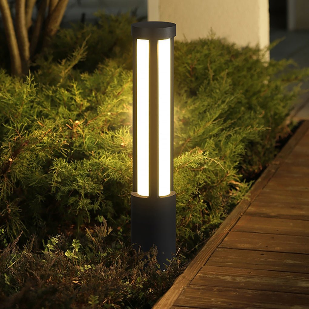 Modern Cylindrical LED Bollard Lights for Residential Landscaping