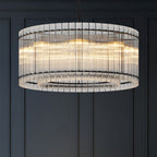 Luxury Iron Chandelier with Glass Lamp Shade - Elegant Ceiling Light