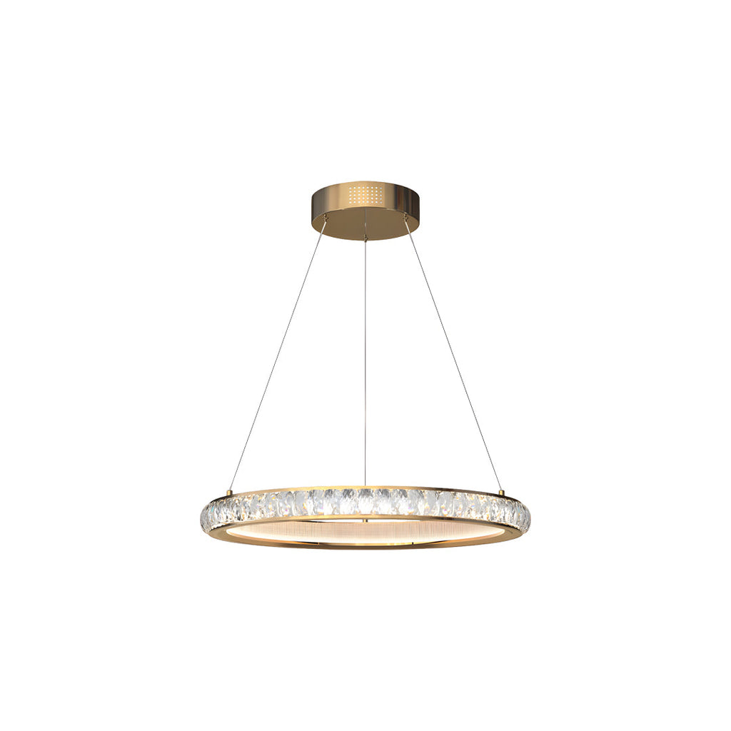 Elegant Round Gold Crystal LED Chandelier for Ceiling