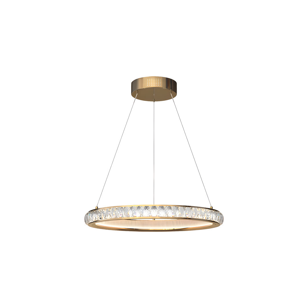 Elegant Round Gold Crystal LED Chandelier for Ceiling