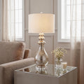 Polished Silver Modern Table Lamp - Unique Home Decor Accent