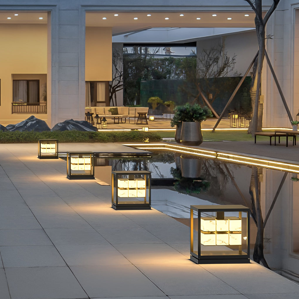 Premium Square Waterproof Metal Solar Brick Pillar Lights