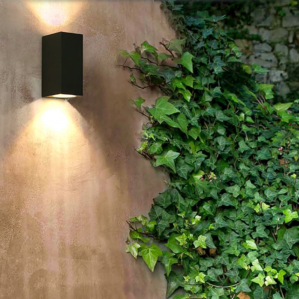 Rectangular Waterproof Outdoor Wall Lights - Up and Down Illumination