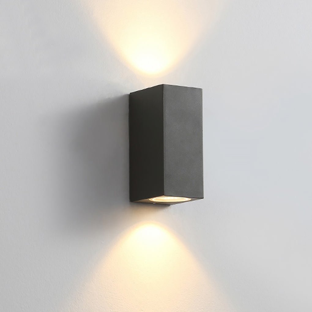 Rectangular Waterproof Outdoor Wall Lights - Up and Down Illumination