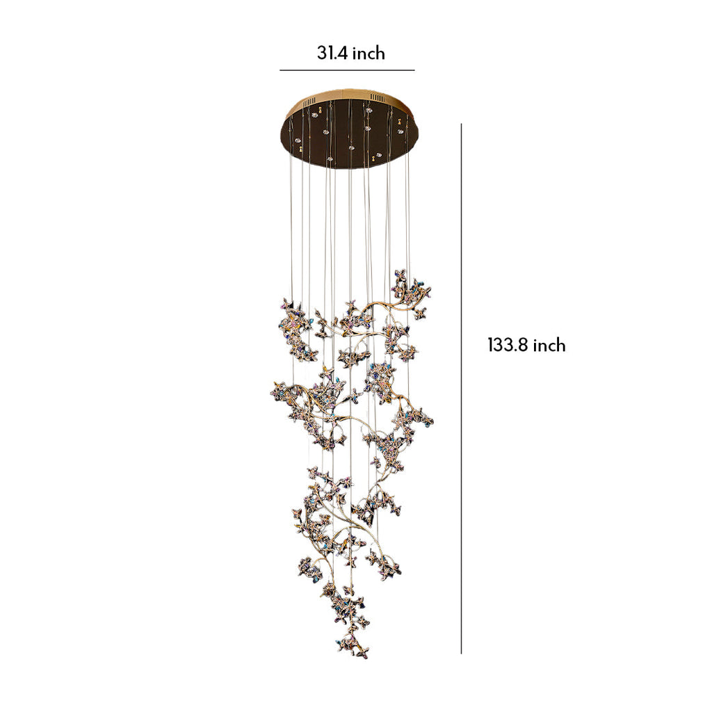 Elegant Crystal Rotating Chandelier for Staircase