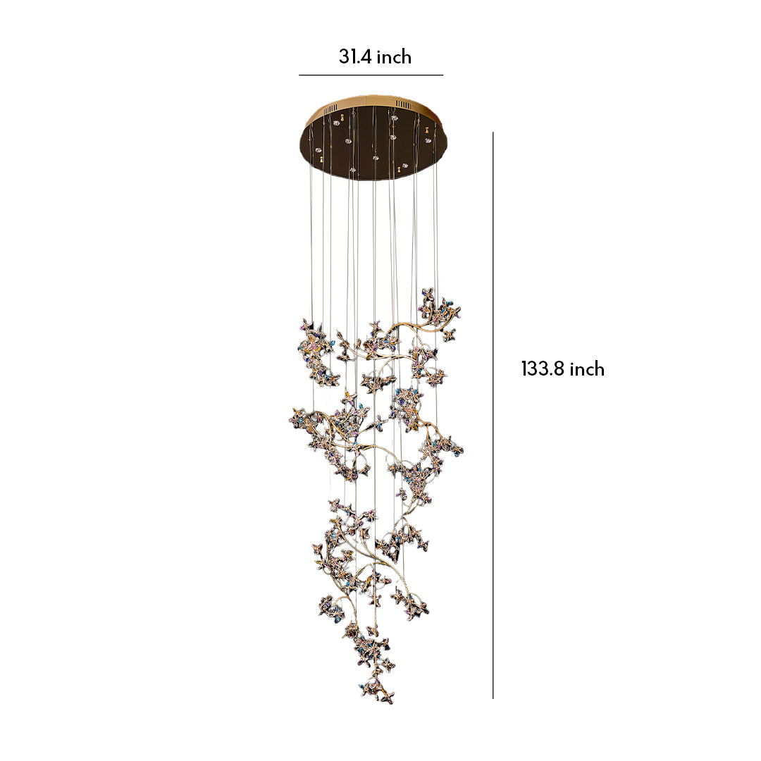 Elegant Crystal Rotating Chandelier for Staircase