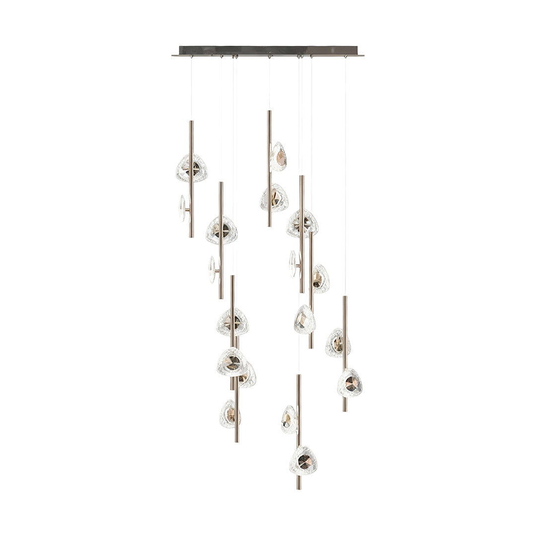 Modern Aluminum Crystal Chandelier for Staircases