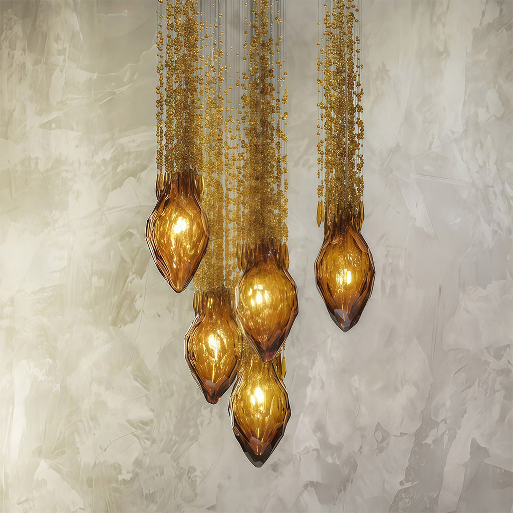 Artistic Crystal Stairway Chandelier Ceiling Light