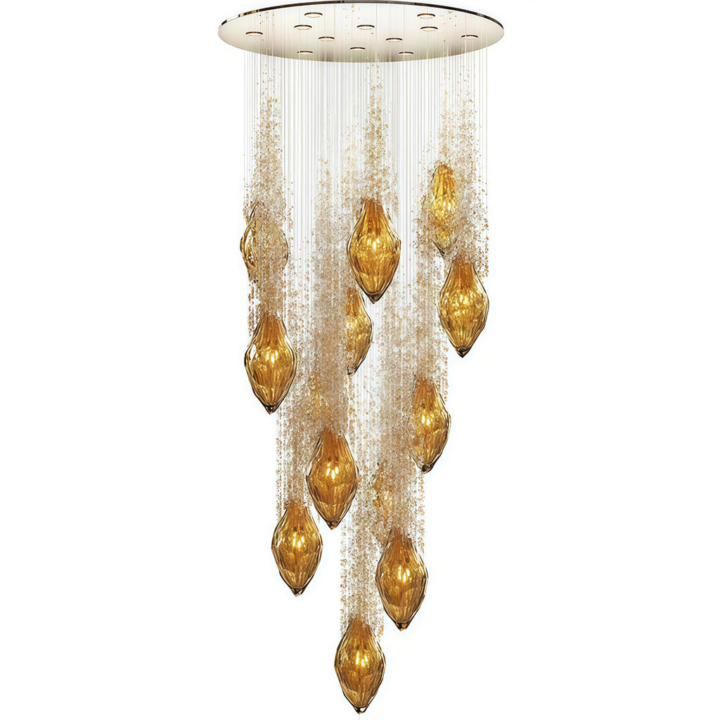 Artistic Crystal Stairway Chandelier Ceiling Light