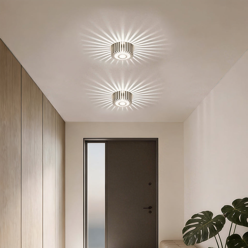 Contemporary Sunburst LED Ceiling Light Fixture