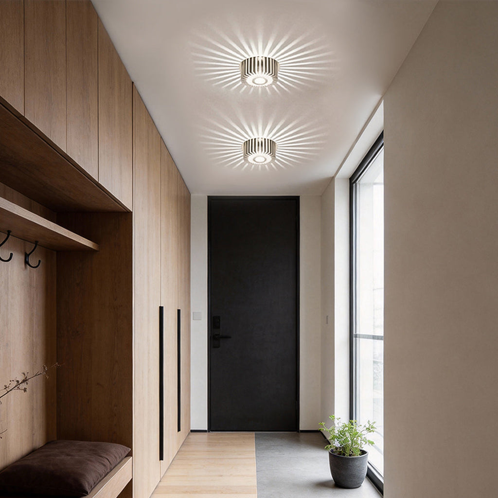 Contemporary Sunburst LED Ceiling Light Fixture