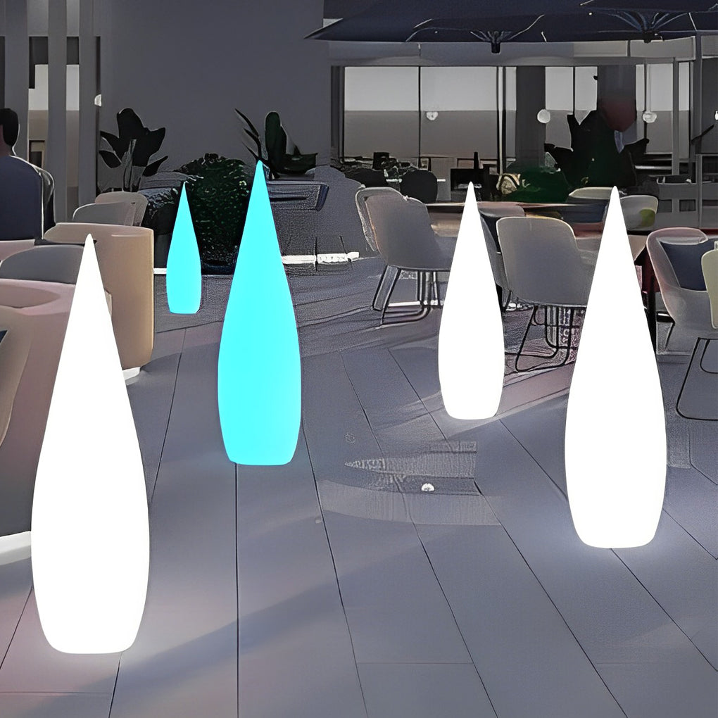 Stylish LED Teardrop Outdoor Floor Lamp - Modern Landscape Lighting