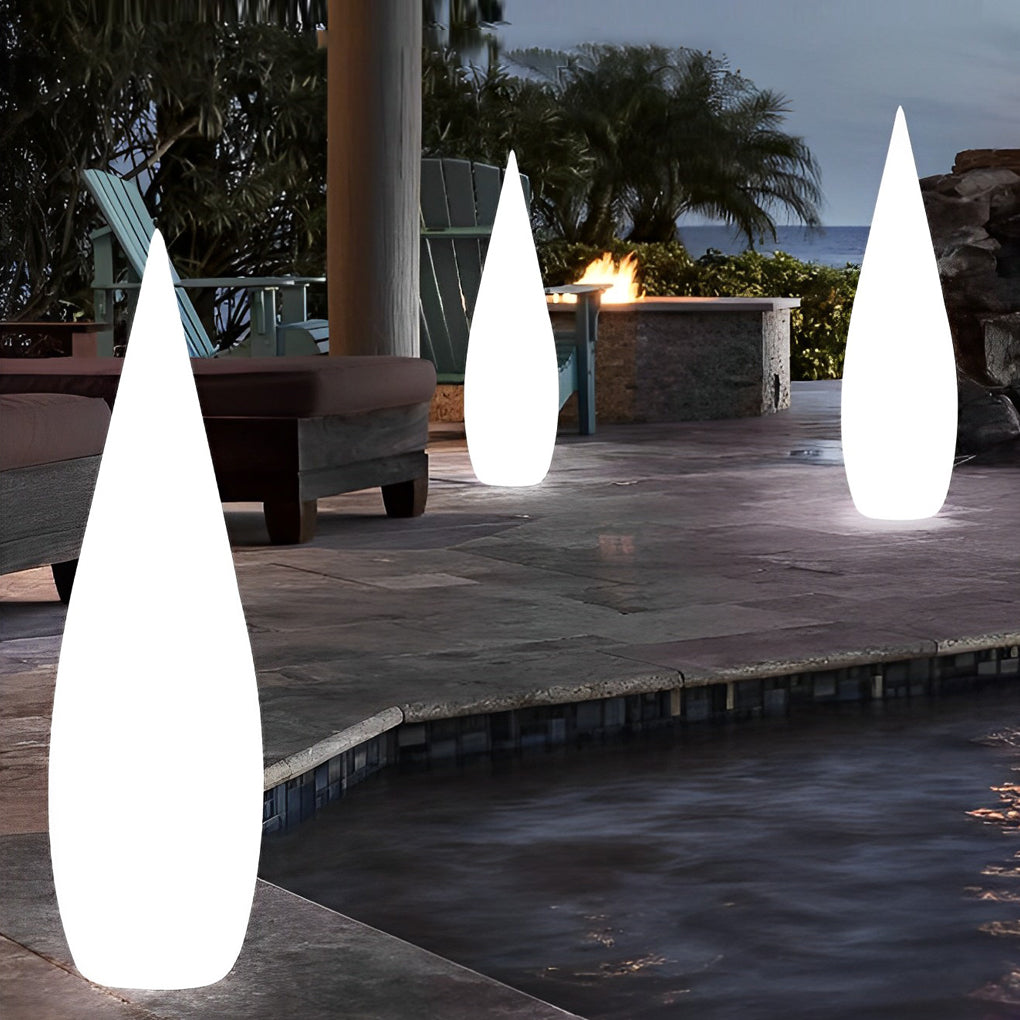 Stylish LED Teardrop Outdoor Floor Lamp - Modern Landscape Lighting