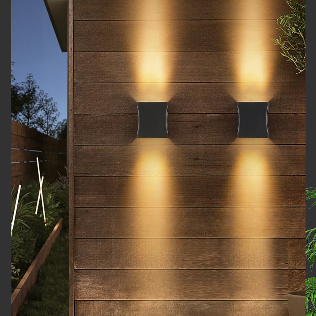 Modern Black LED Outdoor Wall Lights - Up and Down Design