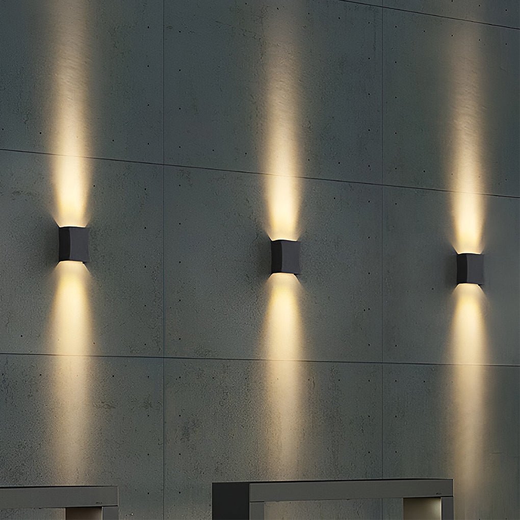 Modern Black LED Outdoor Wall Lights - Up and Down Design