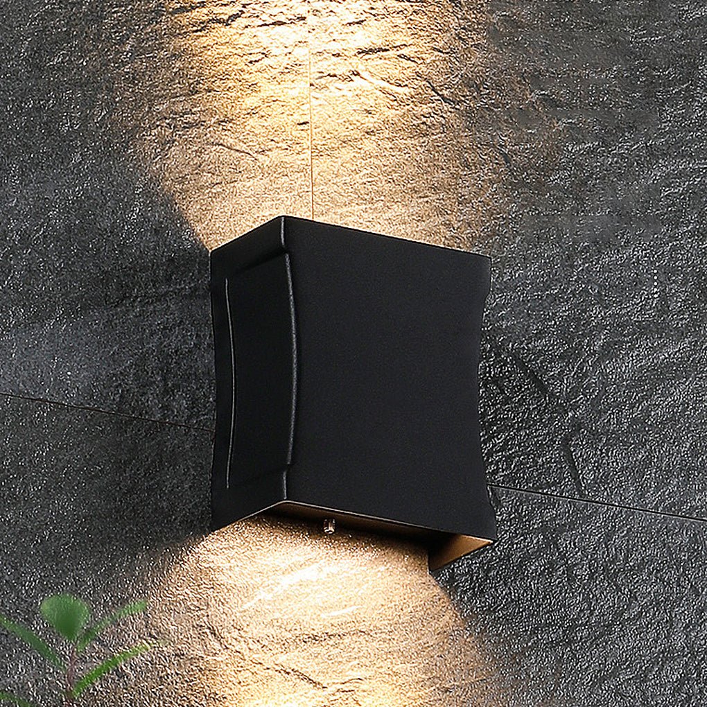 Modern Black LED Outdoor Wall Lights - Up and Down Design