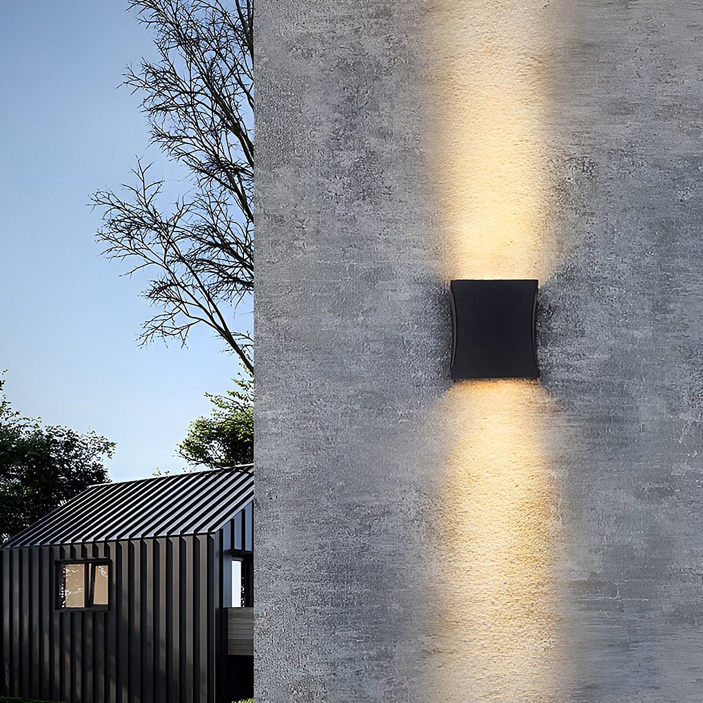 Modern Black LED Outdoor Wall Lights - Up and Down Design