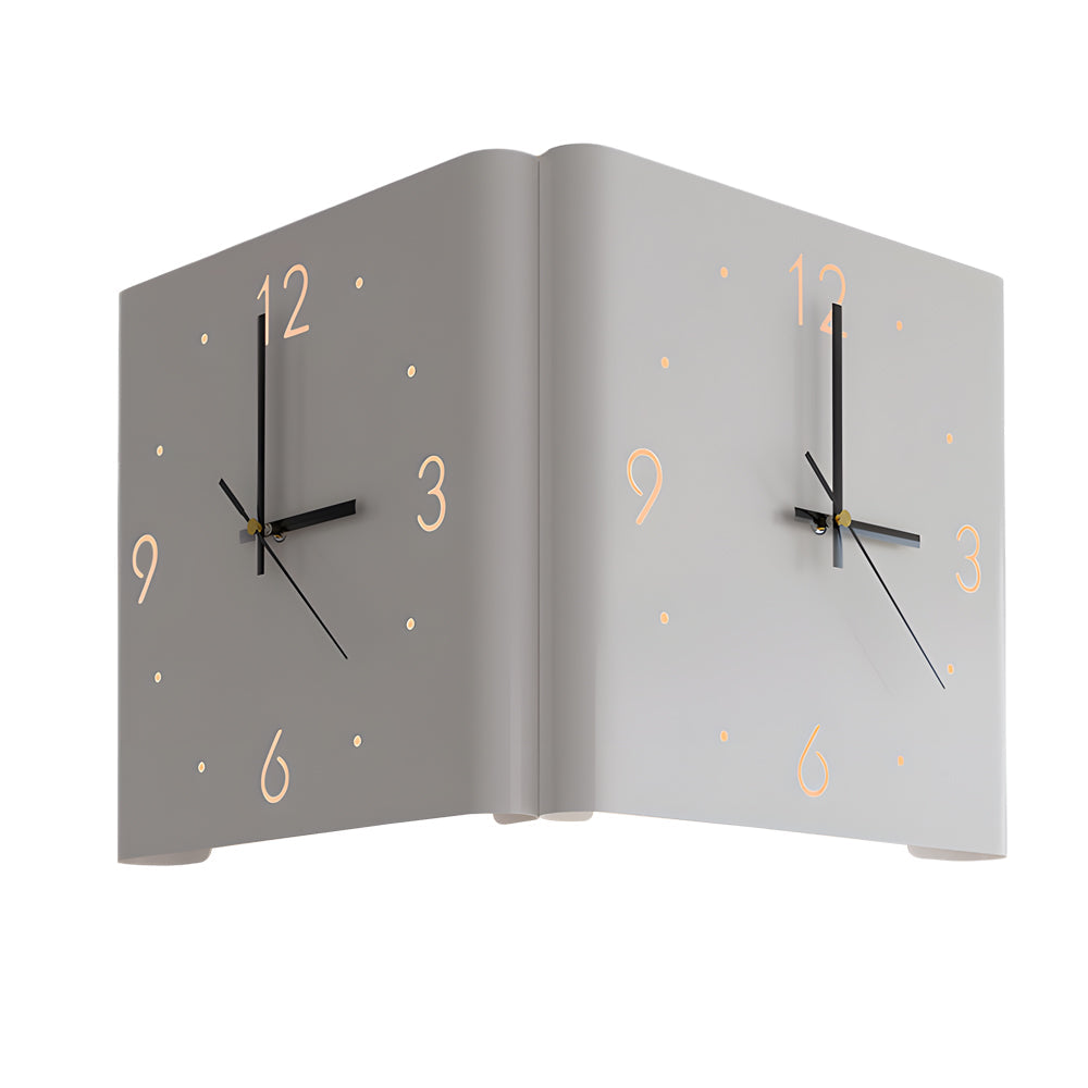 Modern Square Backlit Metal Wall Clock Lamp