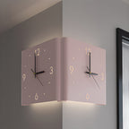 Modern Square Backlit Metal Wall Clock Lamp
