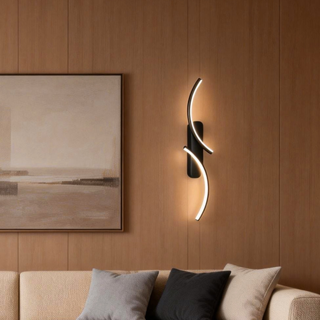 Contemporary S-Shaped LED Wall Sconce