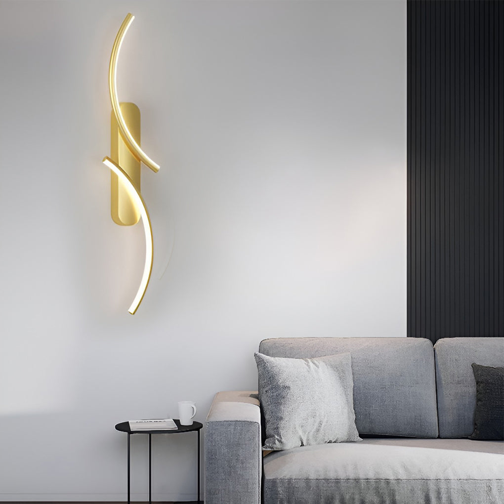 Contemporary S-Shaped LED Wall Sconce