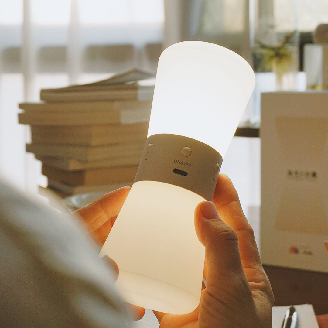 Premium White Hourglass Table Lamp with Countdown Gravity Sensor